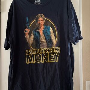 Star Wars Black Tee with Han Solo Graphic